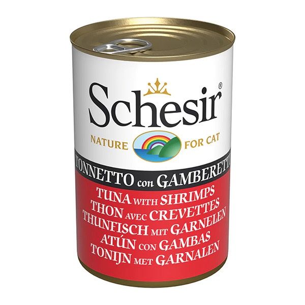 Schesir Tuna with Shrimps Can вологий корм для котів з тунцем та креветками 140 гр 8005852273598 фото