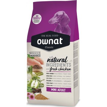 Ownat Classic Dog Mini Adult сухой корм полнорационный со свежим мясом курицы для взрослых собак мелких пород весом от 1 до 10 кг 4 кг 8429037016013 фото