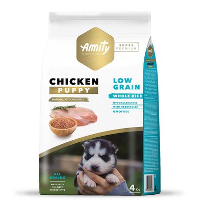 Корм Amity Super Premium Puppy сухий з куркою для цуценят всіх порід 4 кг 8436538949610 фото