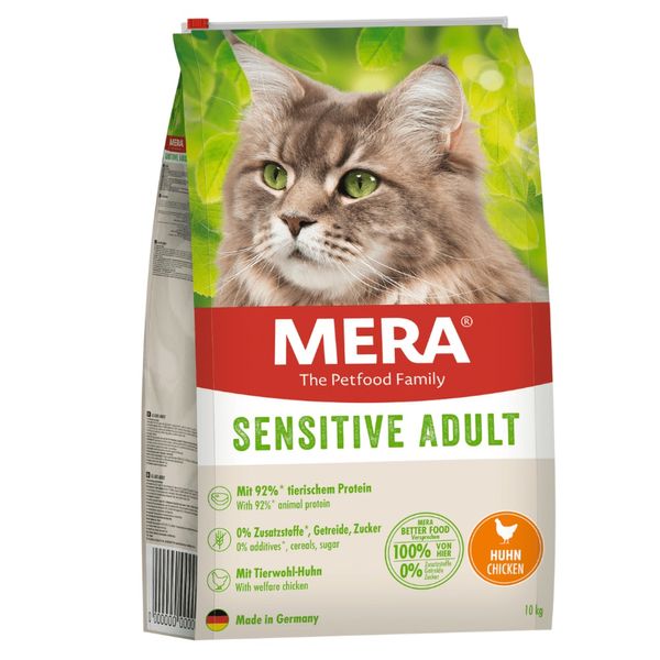 Корм Mera Cats Sensitive Adult Chicken сухий з куркою для котів з чутливим травленням 10 кг 4025877386459 фото