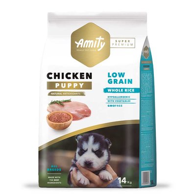 Корм Amity Super Premium Puppy сухий з куркою для цуценят всіх порід 14 кг 8436538949627 фото