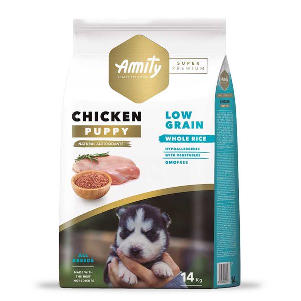 Amity Super Premium Puppy сухой корм с курицей для щенят всех пород 14 кг 8436538949627 фото