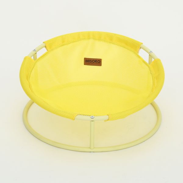 MISOKO&CO Pet bed round лежак складаний для собак та котів, 45x45x22 см, жовтий HOOP31832 фото