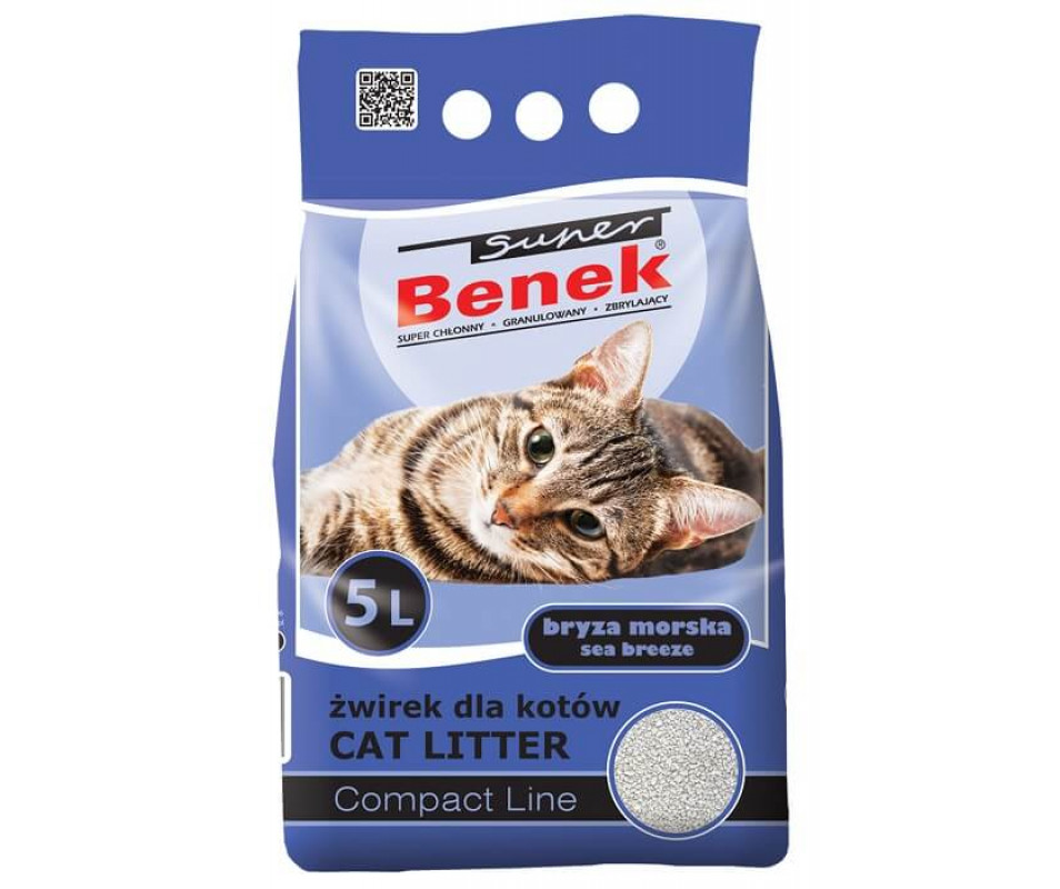 Photos - Cat Litter Super Benek Бентонітовий наповнювач  Compact Line Sea Breeze з ароматом мор 
