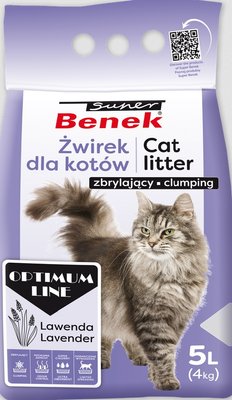 Бентонітовий наповнювач Super Benek Optimum Line Lavender з ароматом лаванди 5 л 5905397022596 фото