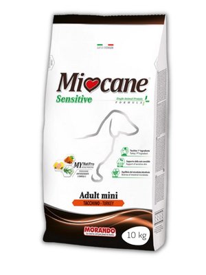 Корм Morando MioCane Mini Sensitive Turkey Monoprotein сухий з індичкою для дорослих собак дрібних порід 10 кг 8007520080262 фото