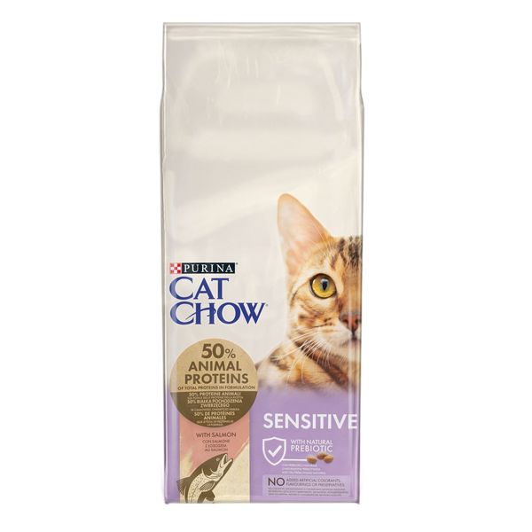 Cat Chow Sensitive Salmon сухий корм для котів з лососем 15 кг 7613035394902 фото