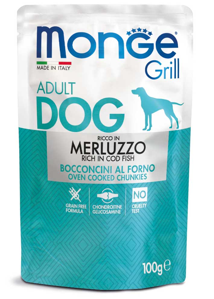 Photos - Dog Food Monge Корм  Dog Wet GRILL Merluzzo вологий з тріскою для дорослих собак 100 