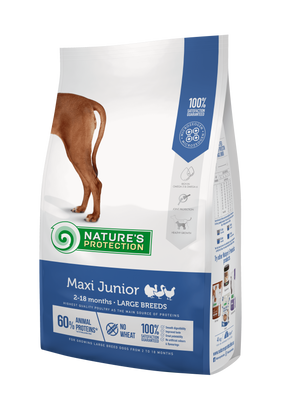 Корм Nature's Protection Maxi Junior Large Breeds cухий корм для цуценят великих порід 4 кг NPS45728 фото