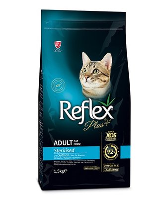 Корм Reflex Plus Cat Adult Sterilised Salmon сухий з лососем для стерилізованих котів 1.5 кг RFX-308 фото