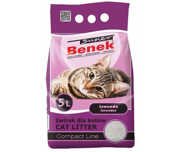 Super Benek Compact Line Lavender бентонитовый наполнитель для кошачьего туалета с ароматом лаванды 5 л 5905397010975 фото