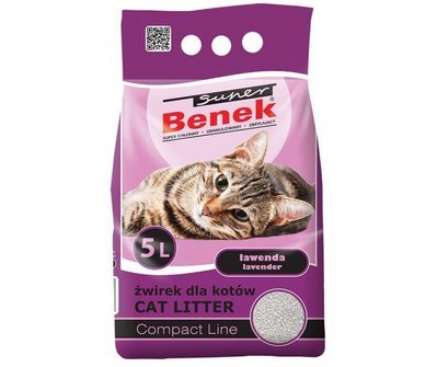 Бентонітовий наповнювач Super Benek Compact Line Lavender з ароматом лаванди 5 л 5905397010975 фото