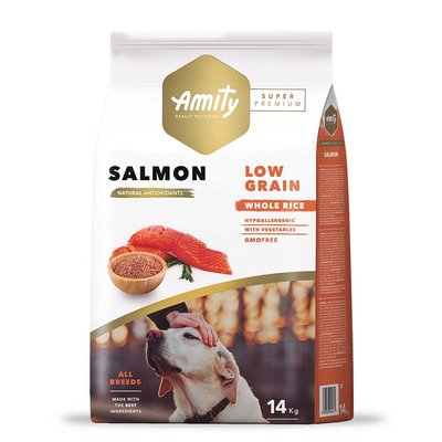 Корм Amity Super Premium Salmon сухий з лососем для дорослих собак 14 кг 8436538949603 фото