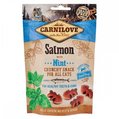 Лакомство для котов Carnilove Cat Crunchy Snack с лососем и мятой 50 гр 8595602527175 фото