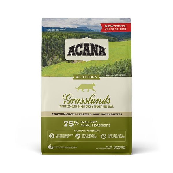 Acana Grasslands cat сухой корм с мясом и рыбой для котов всех возрастов 1.8 кг 0064992642181 фото