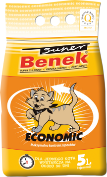 Super Benek Econom Line Natural бентонитовый наполнитель для кошачьего туалета без запаха 5 л 5905397012696 фото