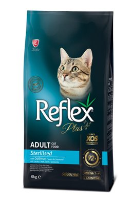 Корм Reflex Plus Cat Adult Sterilised Salmon сухий з лососем для стерилізованих котів 8 кг RFX-328 фото