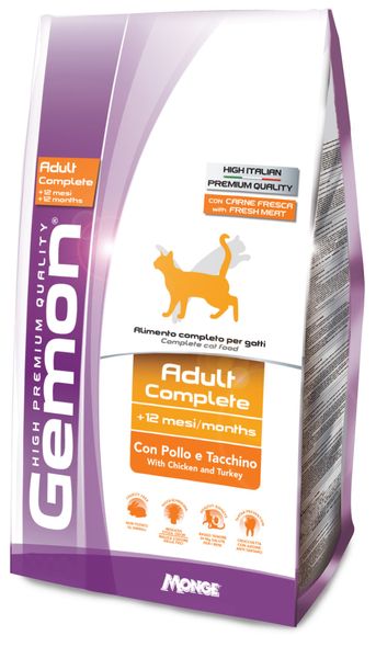 Gemon Cat Adult Complete сухий корм з куркою та індичкою для котів 400 гр 8009470297004 фото