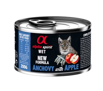 Alpha Spirit Anchovy with Red Apple влажный корм с анчоусами и яблоками для котов 200 гр 8437015969183 фото