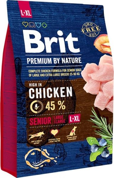 Brit Premium Senior L+XL сухой корм с курицей для пожилых собак крупных и гигантских пород 3 кг 8595602526475 фото