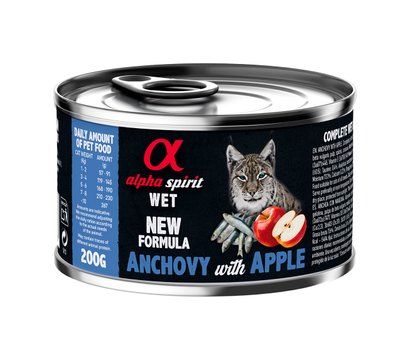 Корм Alpha Spirit Anchovy with Red Apple вологий з анчоусами та яблуками для дорослих котів 200 гр 8437015969183 фото