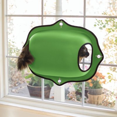 Лежак на вікно для котів K&H Ez Mount Window Pod 69 см x 20 см х 51 см, зелений 655199091829 фото