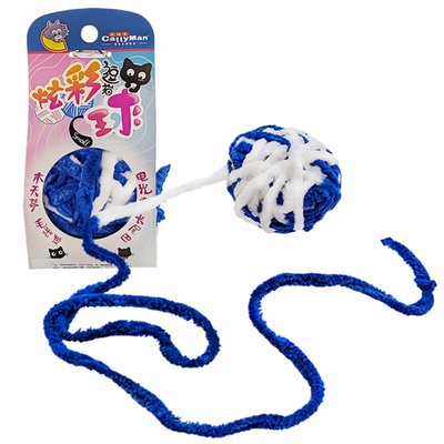 Іграшка для котів CattyMan Caddice Ball Long Tail, синя 5.5 см 6941333439423 фото