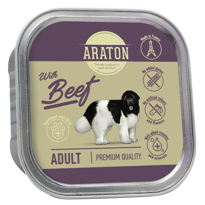 Вологий корм для дорослих собак з яловичиною ARATON Adult with beef 150 г KIK45703 фото