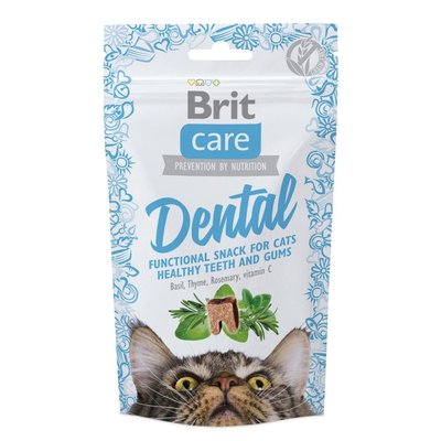 Лакомство Brit Care Cat Snack Dental для здоровья зубов у котов 50 гр 8595602521371 фото