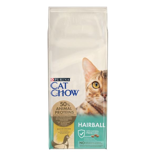 Cat Chow Hairball Control сухий корм для котів для виведення вовни 15 кг 5997204514523 фото