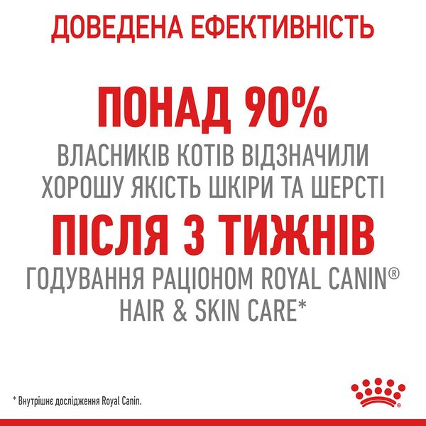 Royal Canin Hair & Skin Care сухий корм для здоров'я шкіри та краси вовни у котів 400 гр 238 грн фото