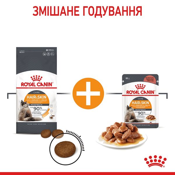 Royal Canin Hair & Skin Care сухий корм для здоров'я шкіри та краси вовни у котів 400 гр 238 грн фото