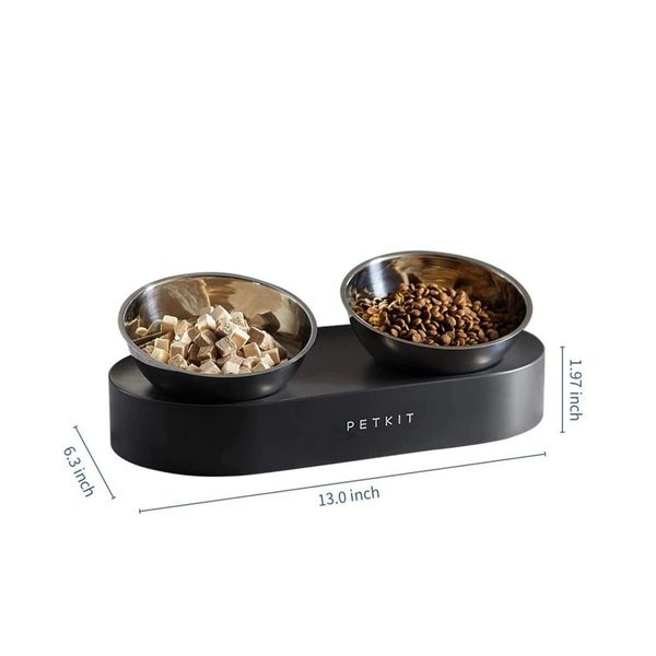 Petkit Fresh Nano Metal 15° Adjustable Cat Feeding Bowl миски для котов и собак на подставке, 2 х 0.48 л P5201 фото