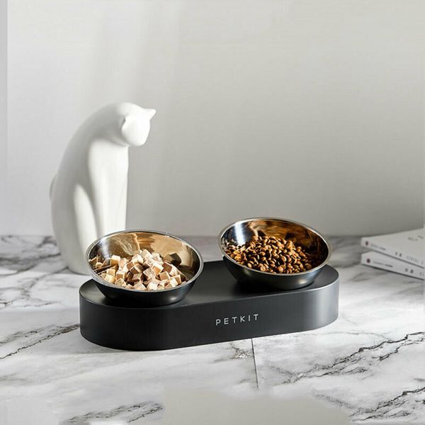 Petkit Fresh Nano Metal 15° Adjustable Cat Feeding Bowl миски для котов и собак на подставке, 2 х 0.48 л P5201 фото