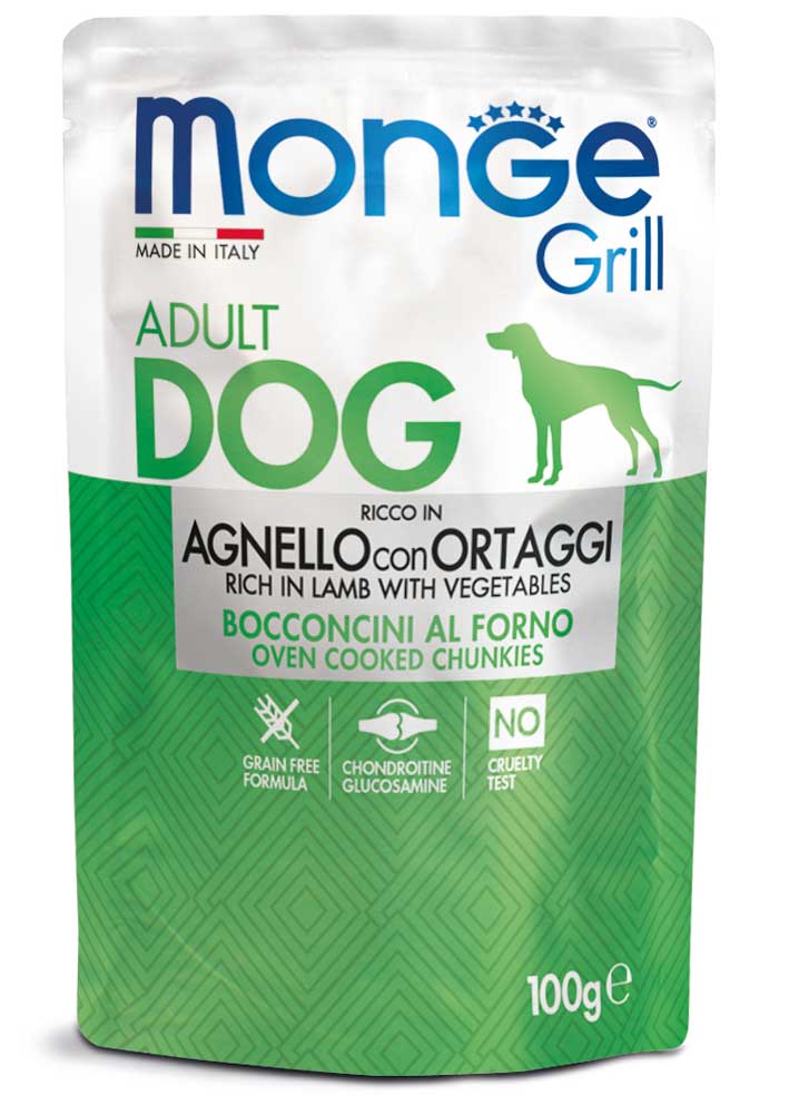 Photos - Dog Food Monge Корм  Dog Wet GRILL Agnello вологий з ягнятком для дорослих собак 100 