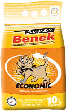 Super Benek Econom Line Natural бентонитовый наполнитель для кошачьего туалета без запаха 10 л 5905397013709 фото