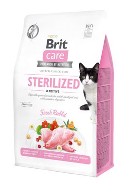 Корм Brit Care Cat Grain Free Sterilized Sensitive сухий з кроликом для стерилізованих кішок з чутливим травленням 0.4 кг 8595602540778 фото