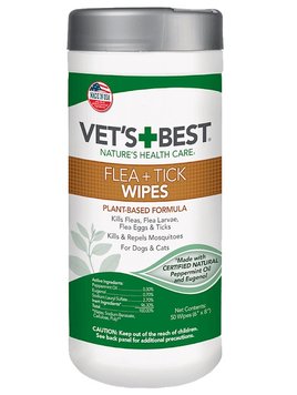 Vet's Best Flea Tick Wipes вологі серветки від комах для котів та собак 0031658104598 фото