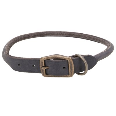 Нашийник шкіряний Coastal Circle-T Round Dog Collar, 50 см х 1.2 см, сірий 03216_SLG20 фото