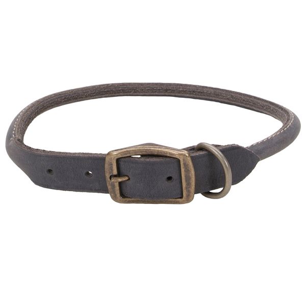 Coastal Circle-T Round Dog Collar ошейник кожаный для собак, 50 см х 1.2 см, серый 03216_SLG20 фото