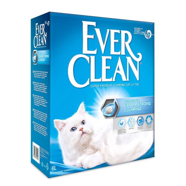 Ever Clean Extra Strong Clumping Unscented бентонітовий наповнювач для котячого туалету без аромату 6 л 5060255492154 фото