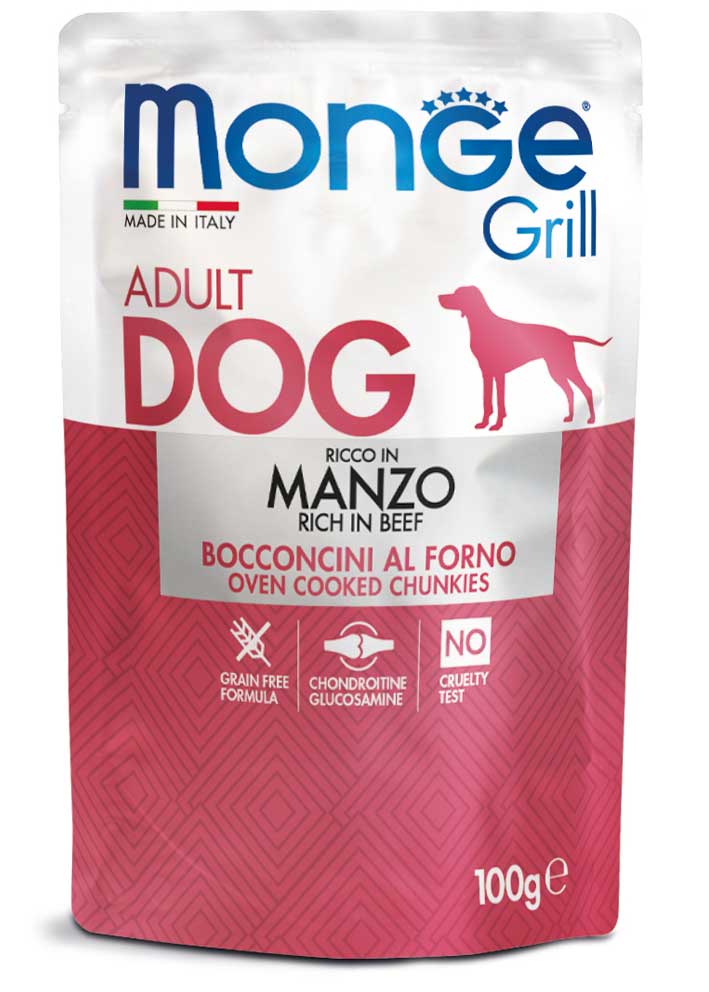 Photos - Dog Food Monge Корм  Dog Wet GRILL Manzo вологий з яловичиною для дорослих собак 100 