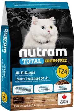 Nutram T24 Total Grain-Free Salmon & Trout Cat сухой корм с лососем и форелью для котов 5.4 кг 067714102840 фото