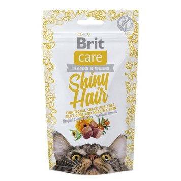 Brit Care Cat Snack Shiny Hair ласощі для котів для краси вовни 50 гр 93 грн фото