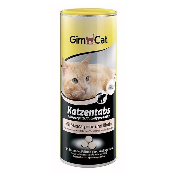 GimCat Katzentabs ласощі для котів вітамінізовані з біотином та смаком маскарпоне 425 гр 4002064408064 фото