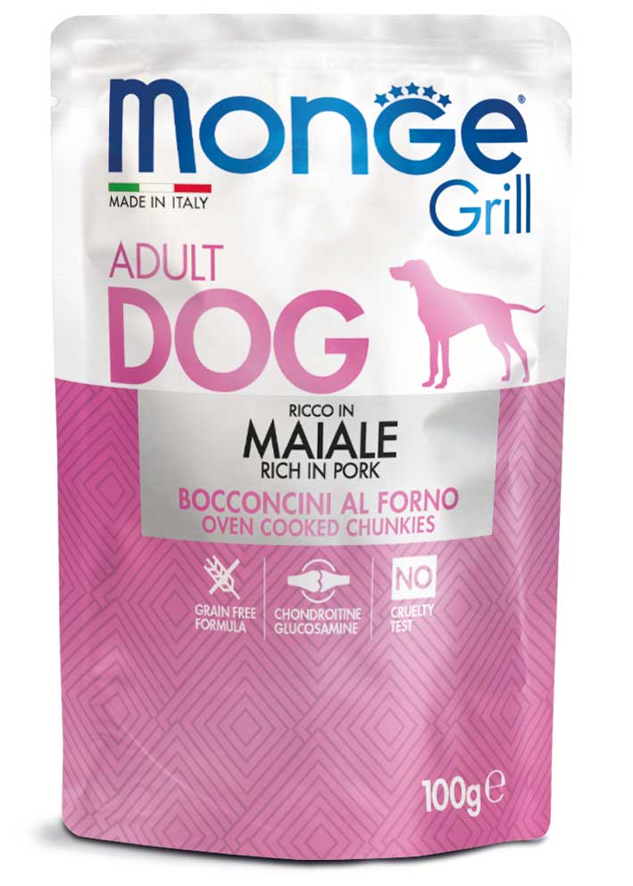 Фото - Корм для собак Monge Корм  Dog Wet GRILL Maiale вологий зі свининою для дорослих собак 100 