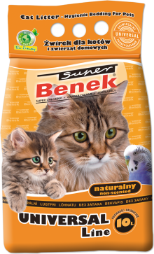 Super Benek Universal Line Natural бентонітовий наповнювач для котячого туалету без запаху 10 л 5905397010197 фото