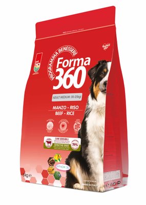 Корм Forma 360 Dog Medium Beef and Rice сухий з яловичиною та рисом для дорослих собак 3 кг 8014556129766 фото