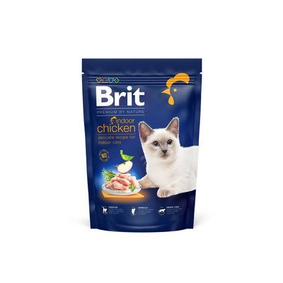 Корм Brit Premium by Nature Cat Indoor сухий з куркою для дорослих котів, що живуть у приміщенні 0.8 кг 8595602553068 фото