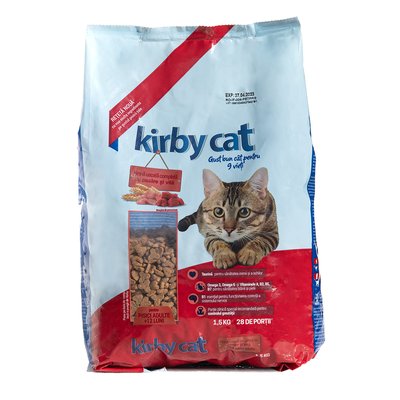 Корм Kirby Cat сухий з куркою та яловичиною для дорослих котів 1.5 кг 5948308003581 фото